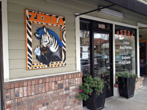 Zebra Tattoo Body Piercing located at 1419 Broadway in downtown Walnut 