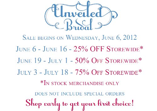 bridal shop closing down sale 2020