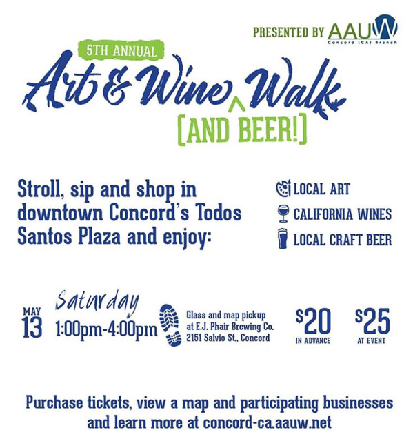 Art & Wine & Beer Walk at Todos Santos Plaza in Concord on May 13th