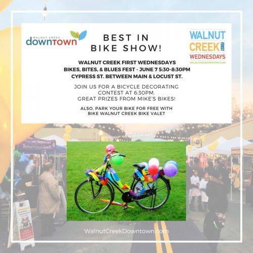 Walnut Creek First Wednesday Bikes, Bites & Blues Fest June 7th