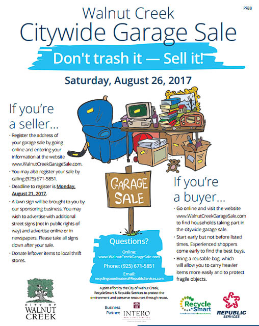 Walnut Creek Citywide Garage Sale Aug 26th Beyond the Creek