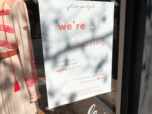 Free People Temporarily Closing this Sunday – Will Reopen in Broadway Plaza  Late Spring – Beyond the Creek