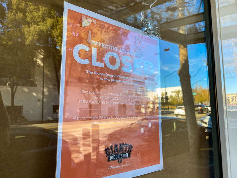 San Francisco Giants Dugout Store Closes in Downtown Walnut Creek – Beyond  the Creek