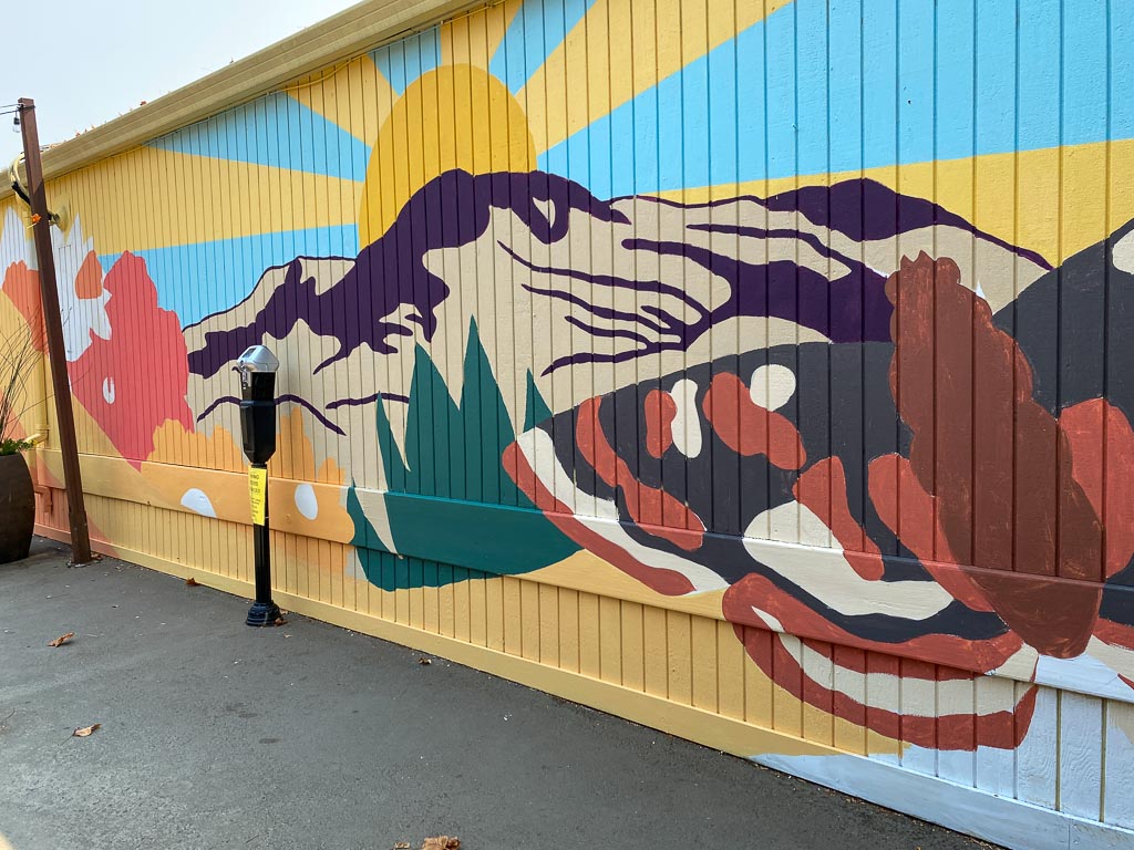 Mural in Progress in Downtown Walnut Creek Beyond the Creek