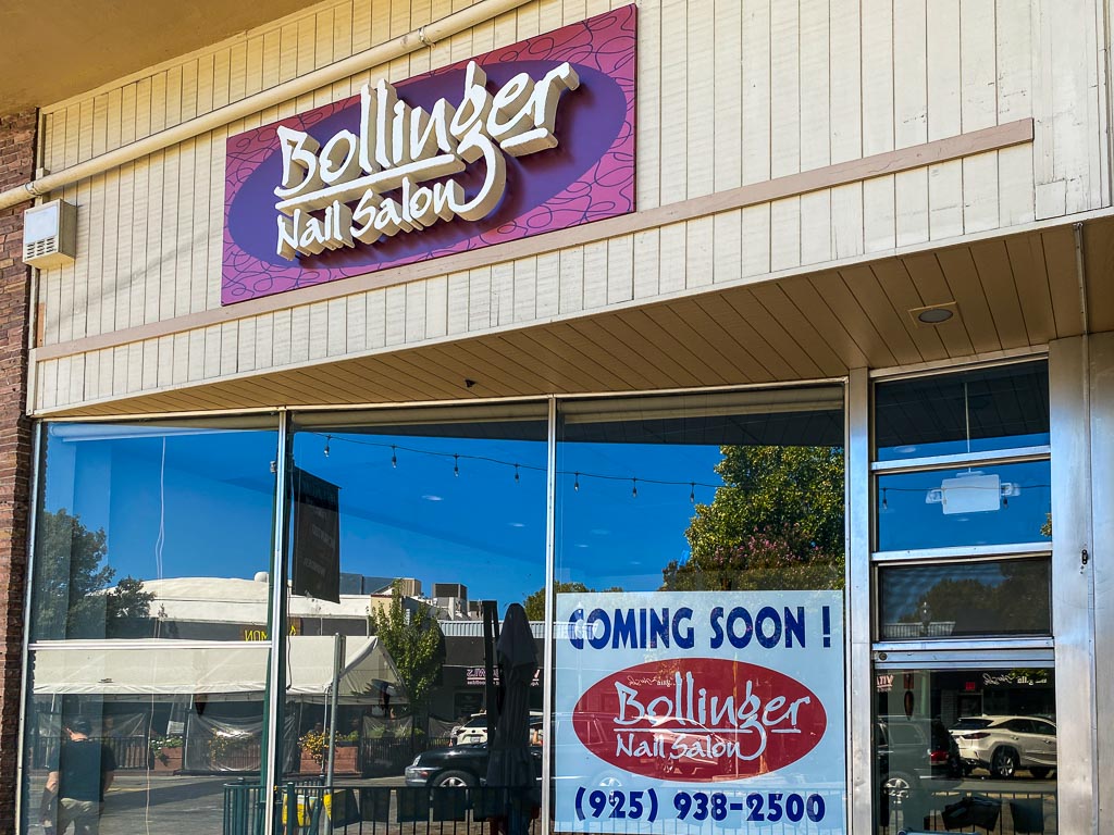 Bollinger Nail Salon Signage Up on Locust St in Walnut Creek Beyond